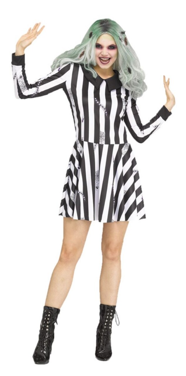 The Costume Center Black and White Striped Ghost Women Adult Halloween Costume - Large